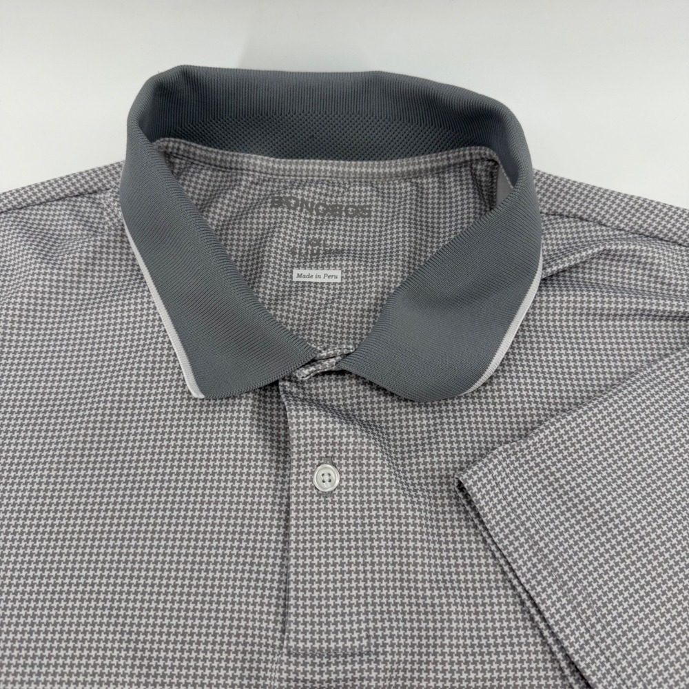 Under Armour Polo Shirt Mens XL Grey Striped Loose Fit Short Sleeve Athletic